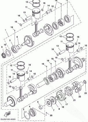 CRANKSHAFT. PISTON